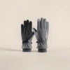 Black thickened warm gloves for both men and women, anti-slip and wear-resistant, suitable for daily cycling work details Picture